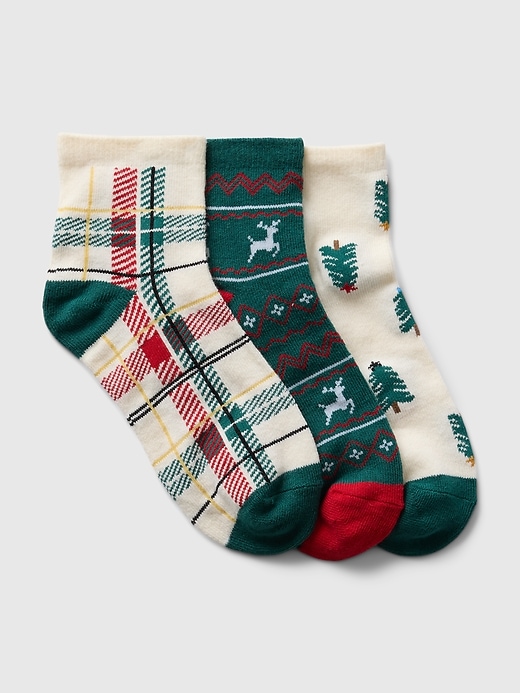 View large product image 1 of 1. Kids Quarter Crew Holiday Socks (3-Pack)