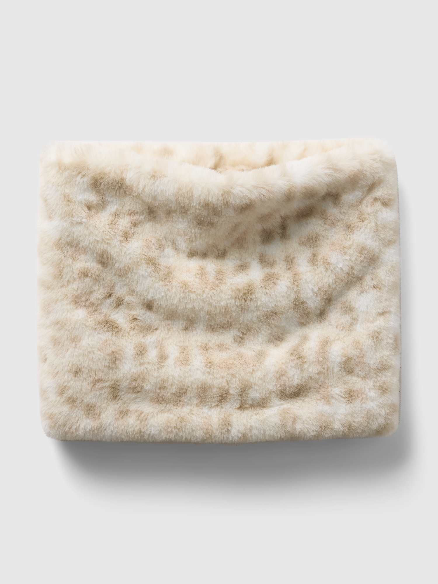 Kids Leopard Faux Fur Neck Warmer - Beige