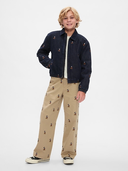 Image number 3 showing, Gap × Disney Kids Embroidered Denim Bomber Jacket