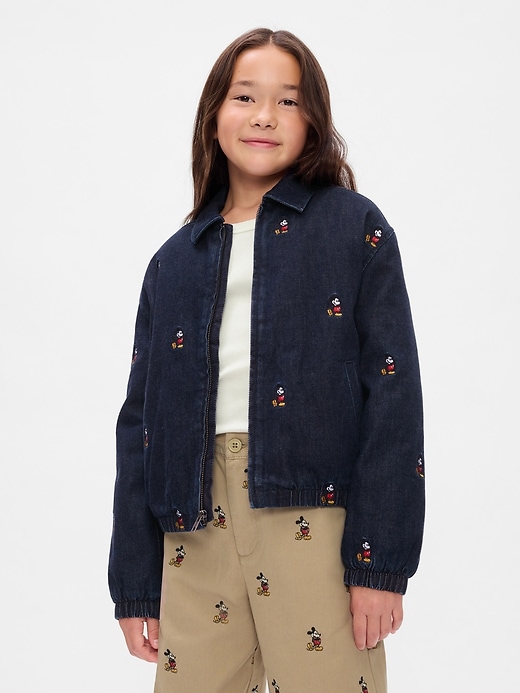 Image number 5 showing, Gap × Disney Kids Embroidered Denim Bomber Jacket