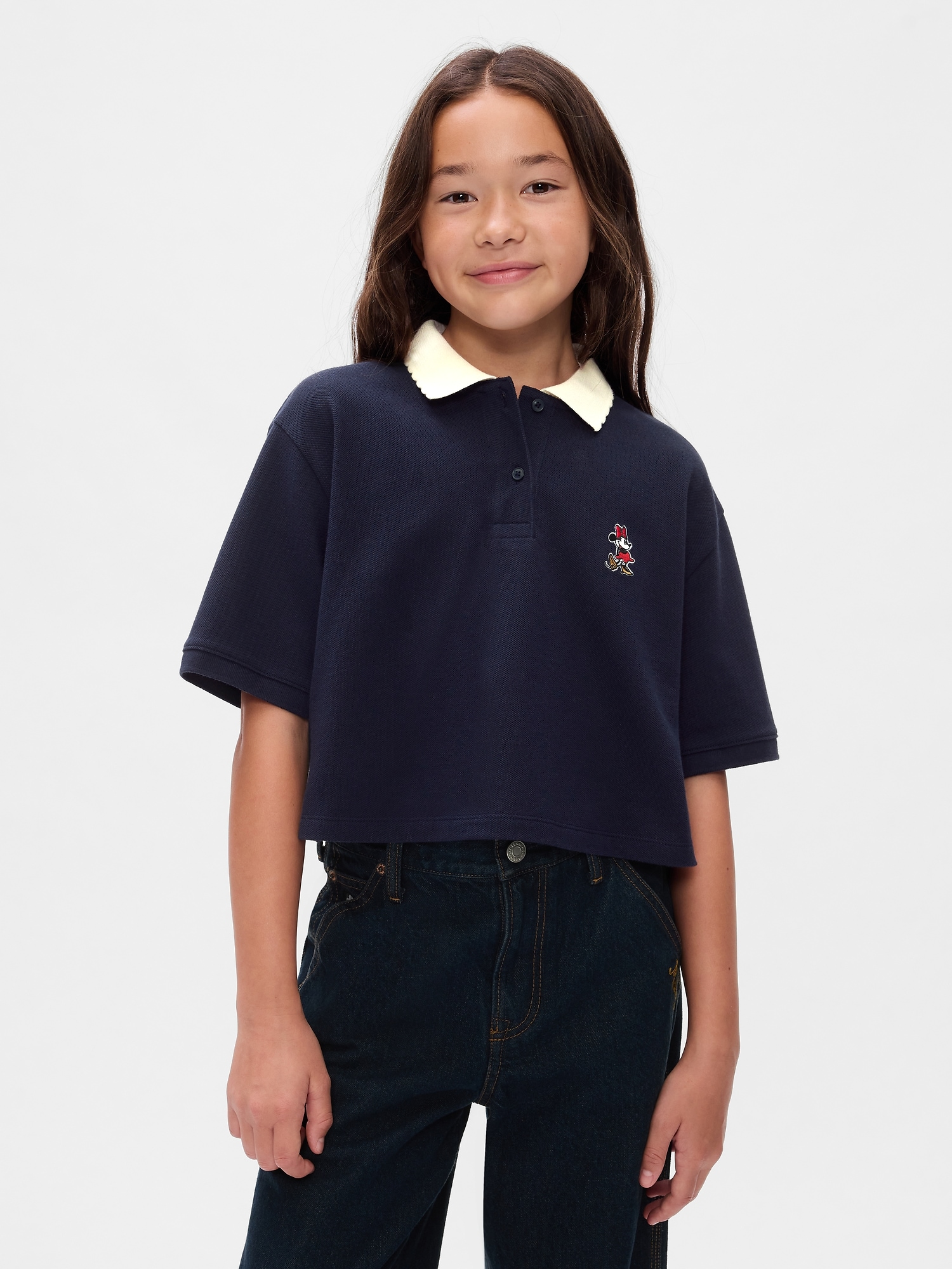 Gap × Disney Kids Pique Cropped Polo Shirt