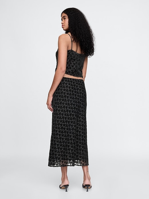 Image number 2 showing, Burnout Velvet Midi Skirt