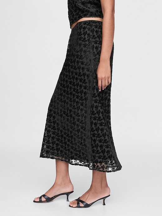 Image number 3 showing, Burnout Velvet Midi Skirt