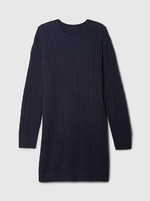 Image number 5 showing, CashSoft Cable-Knit Mini Sweater Dress