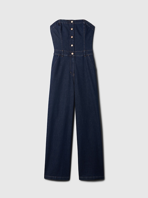 Image number 7 showing, Strapless Denim Jumpsuit