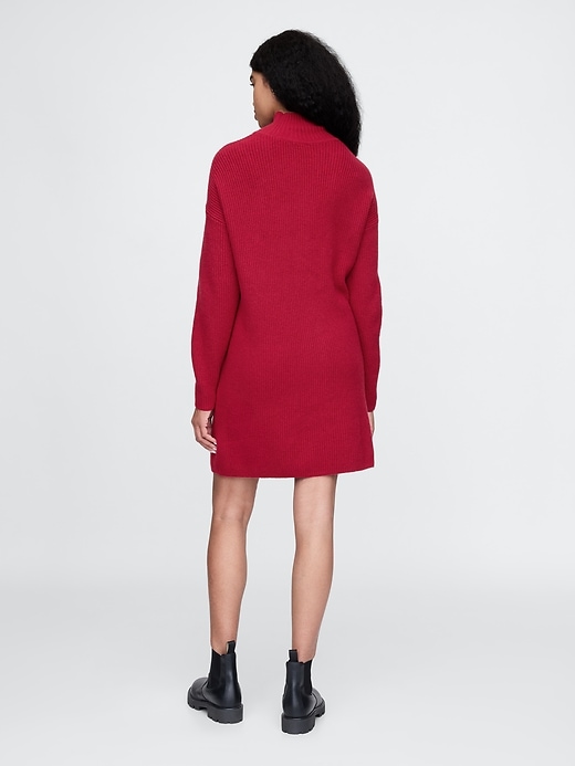 Image number 2 showing, CashSoft Rib Turtleneck Mini Sweater Dress