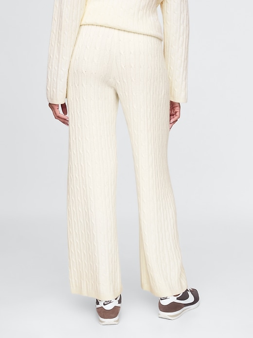 Image number 4 showing, CashSoft Cable-Knit Sweater Pants