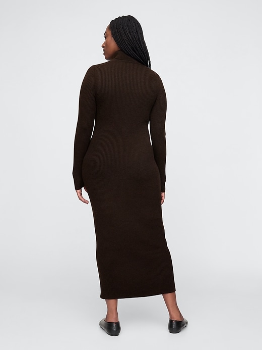 Image number 6 showing, Turtleneck Rib Midi Sweater Dress