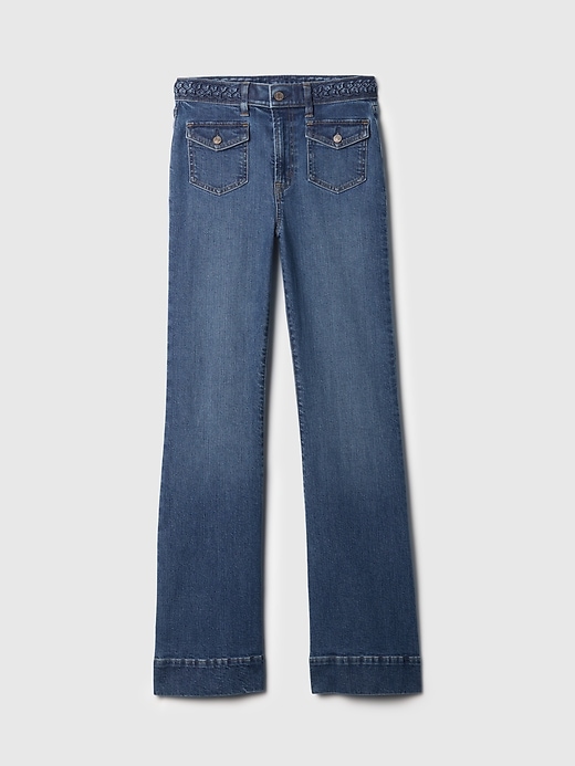 Image number 7 showing, High Rise Stride Seamed Wide-Leg Jeans