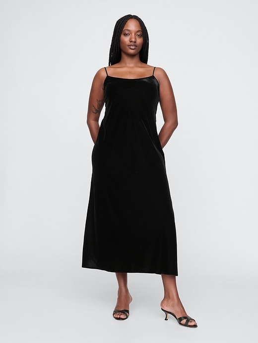 Image number 5 showing, Recycled Velvet Maxi Slip Dress