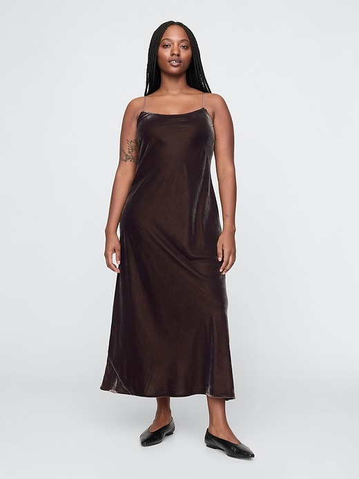 Image number 5 showing, Recycled Velvet Maxi Slip Dress