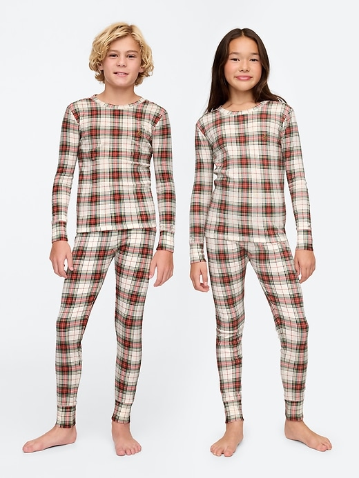 Image number 1 showing, Kids Organic Brushed Cotton Plaid PJ Set