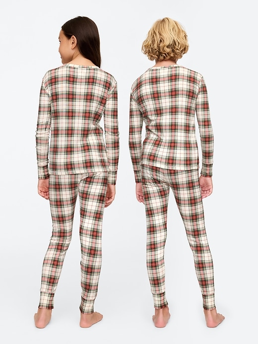 Image number 2 showing, Kids Organic Brushed Cotton Plaid PJ Set