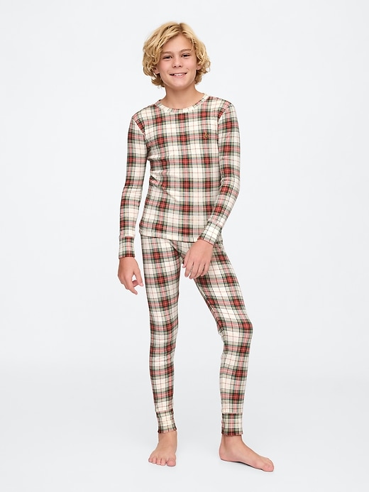 Image number 5 showing, Kids Organic Brushed Cotton Plaid PJ Set