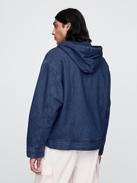 Image number 4 showing, Oversized Lined Denim Hoodie