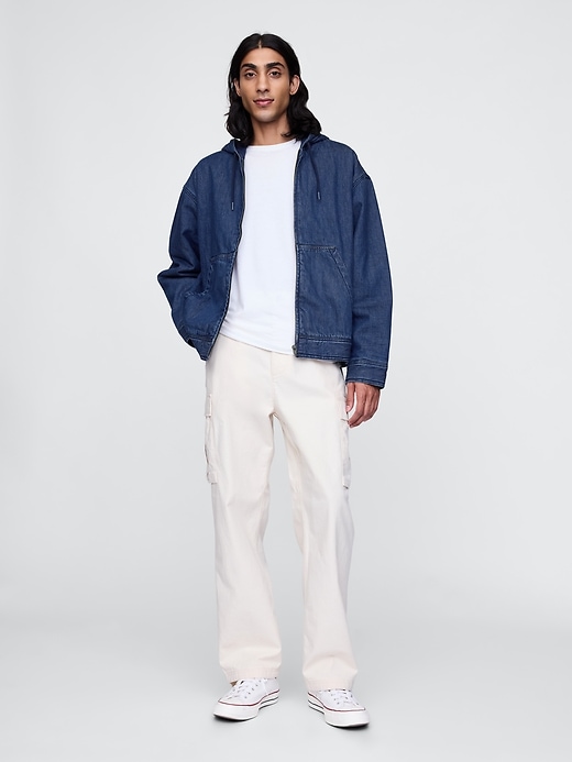 Image number 1 showing, Oversized Lined Denim Hoodie