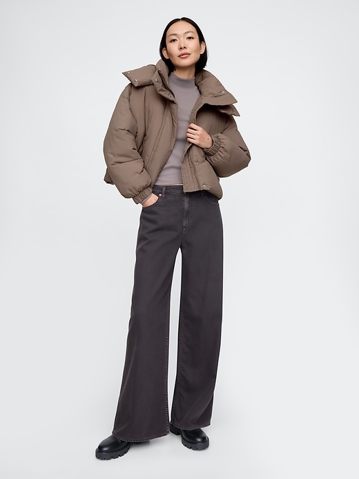 Image number 3 showing, Cropped Duvet Wrap Puffer Jacket