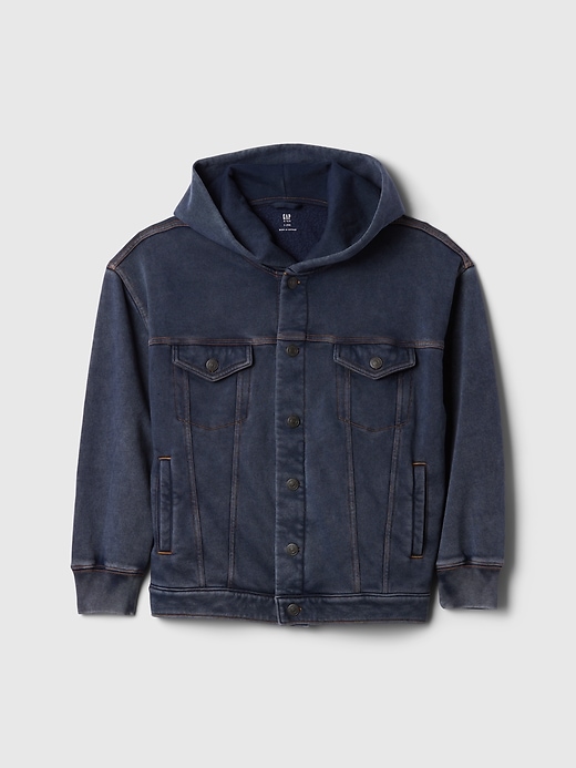 Image number 5 showing, Kids Hooded Icon Sweatshirt Denim Jacket