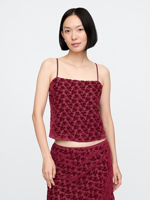 Image number 1 showing, Burnout Velvet Cropped Cami