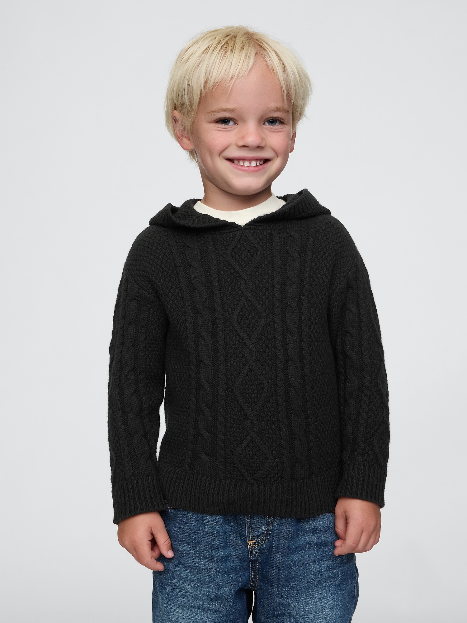 babyGap Hooded Cable-Knit Sweater