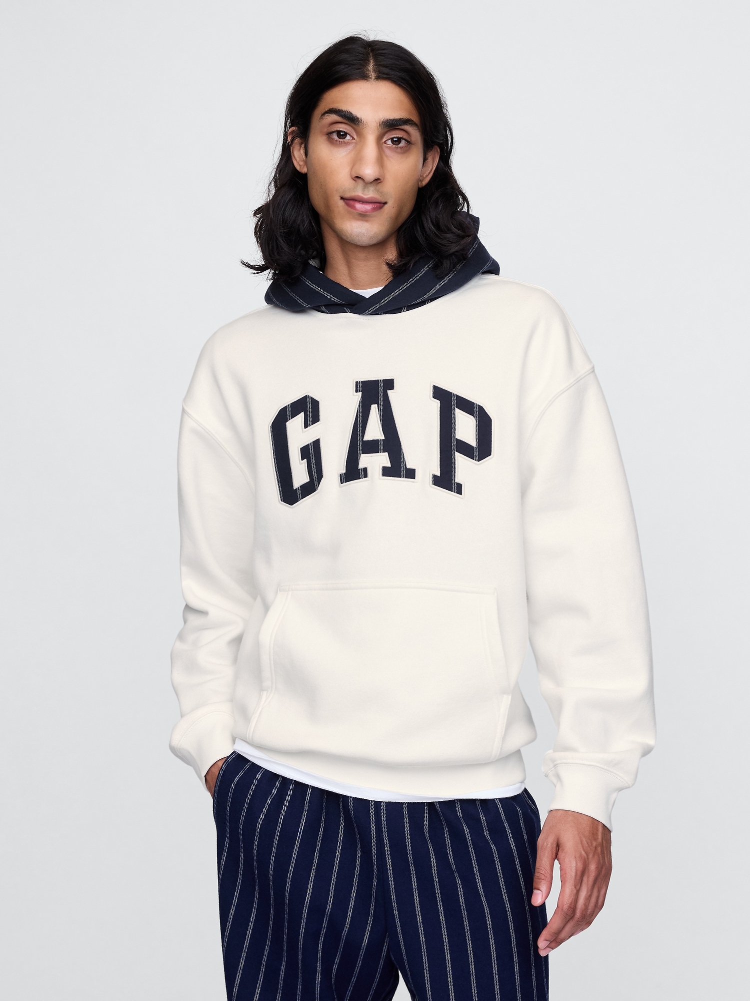 Vintage Soft Striped Logo Hoodie Gap