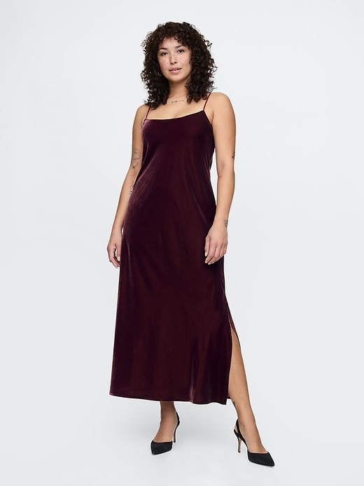 Image number 5 showing, Recycled Velvet Maxi Slip Dress