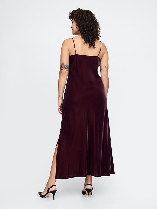 Image number 6 showing, Recycled Velvet Maxi Slip Dress