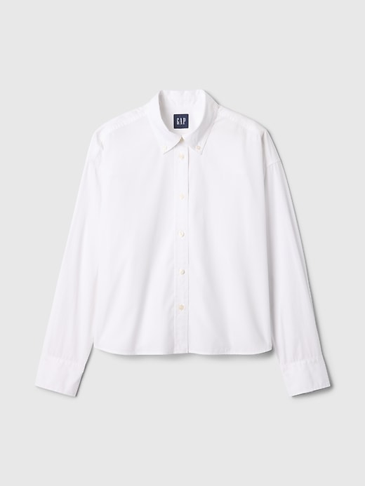 Image number 5 showing, Organic Cotton Poplin Cropped Big Shirt