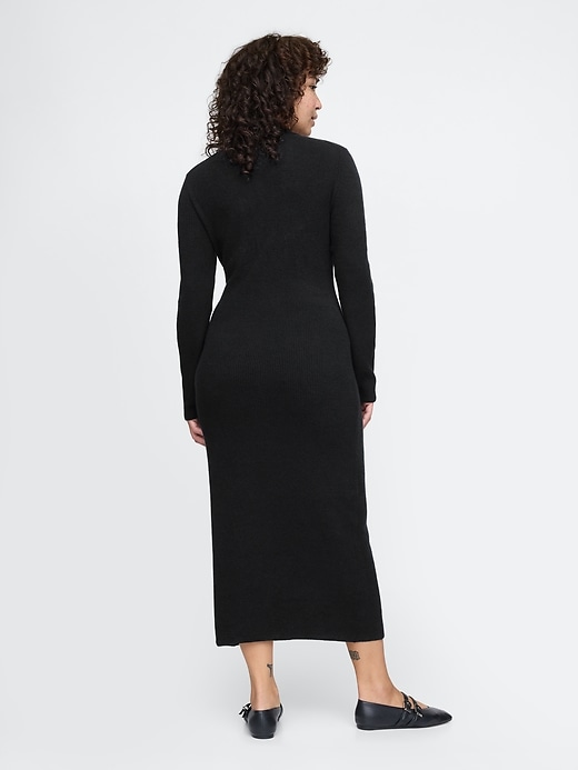 Image number 6 showing, CashSoft Rib Midi Polo Sweater Dress