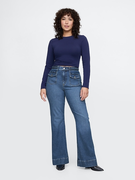 Image number 5 showing, High Rise Braided &#39;70s Flare Jeans