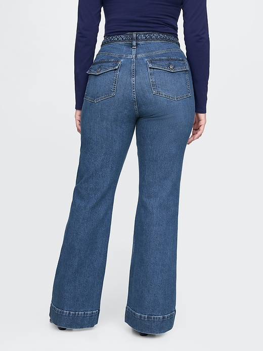 Image number 6 showing, High Rise Braided &#39;70s Flare Jeans