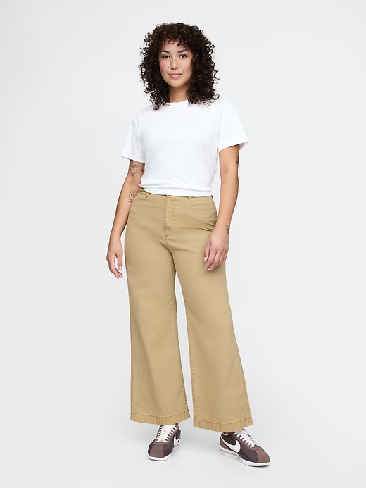 Image number 2 showing, High Rise Stride Wide-Leg Khakis