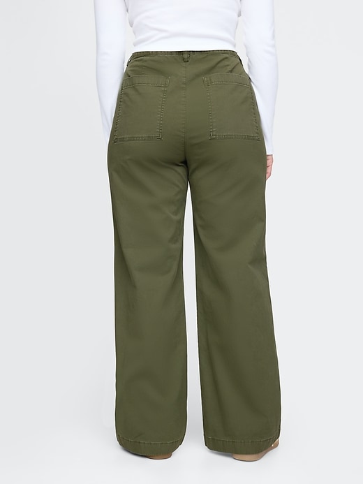 Image number 6 showing, High Rise Stride Wide-Leg Ankle Khakis