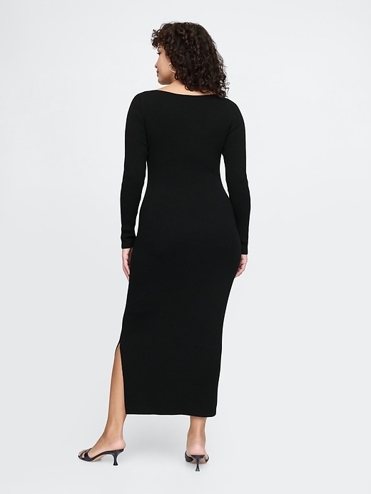 Image number 6 showing, Boatneck Rib Midi Sweater Dress