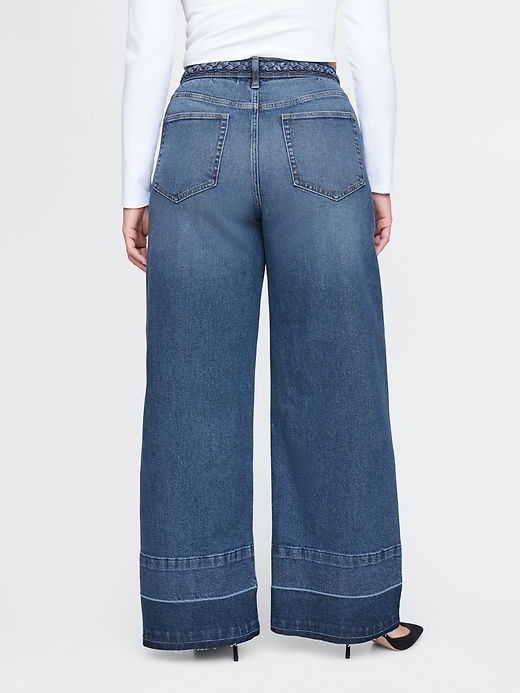 Image number 6 showing, High Rise Stride Seamed Wide-Leg Jeans