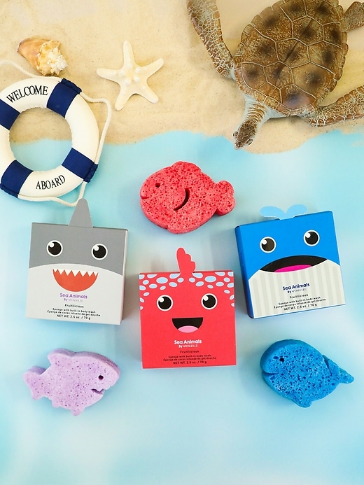 Image number 7 showing, Spongelle Foaming Sponge Sea Animals Body Wash Infused Buffers Assorted Pack of 3