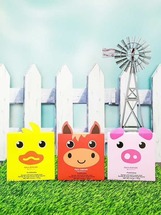 Image number 6 showing, Spongelle Foaming Sponge Farm Animals Body Wash Infused Buffers Assorted Pack of 3