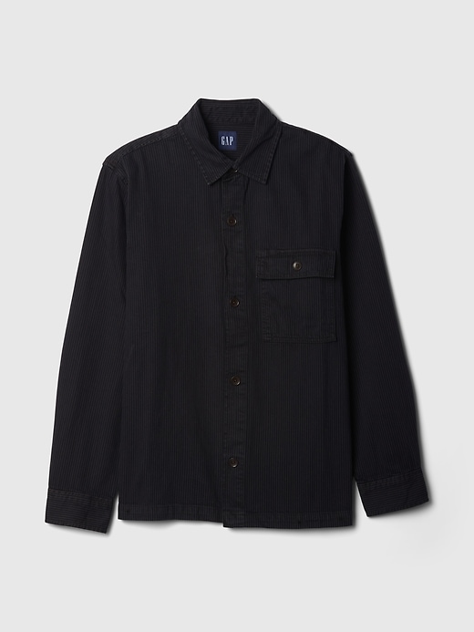 Image number 5 showing, Railroad Stripe Denim Overshirt