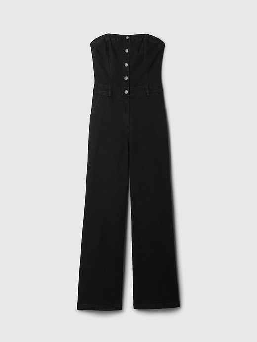 Image number 7 showing, Strapless Denim Jumpsuit