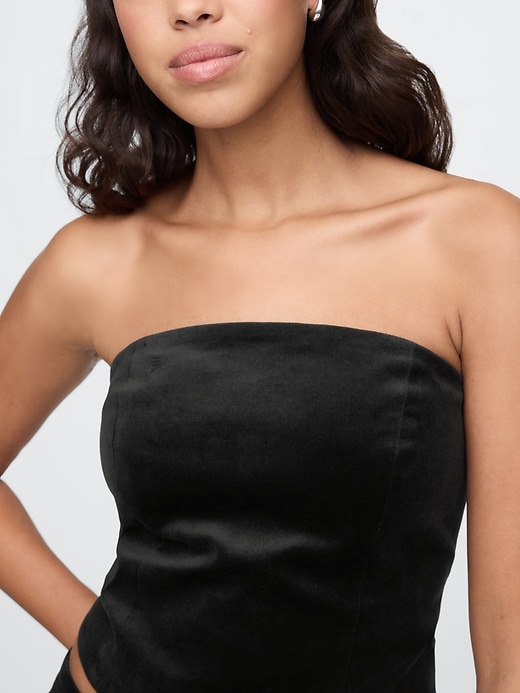 Image number 4 showing, Velvet Cropped Tube Top