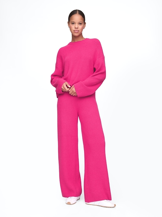 Image number 1 showing, CashSoft Shaker-Stitch Sweater Pants