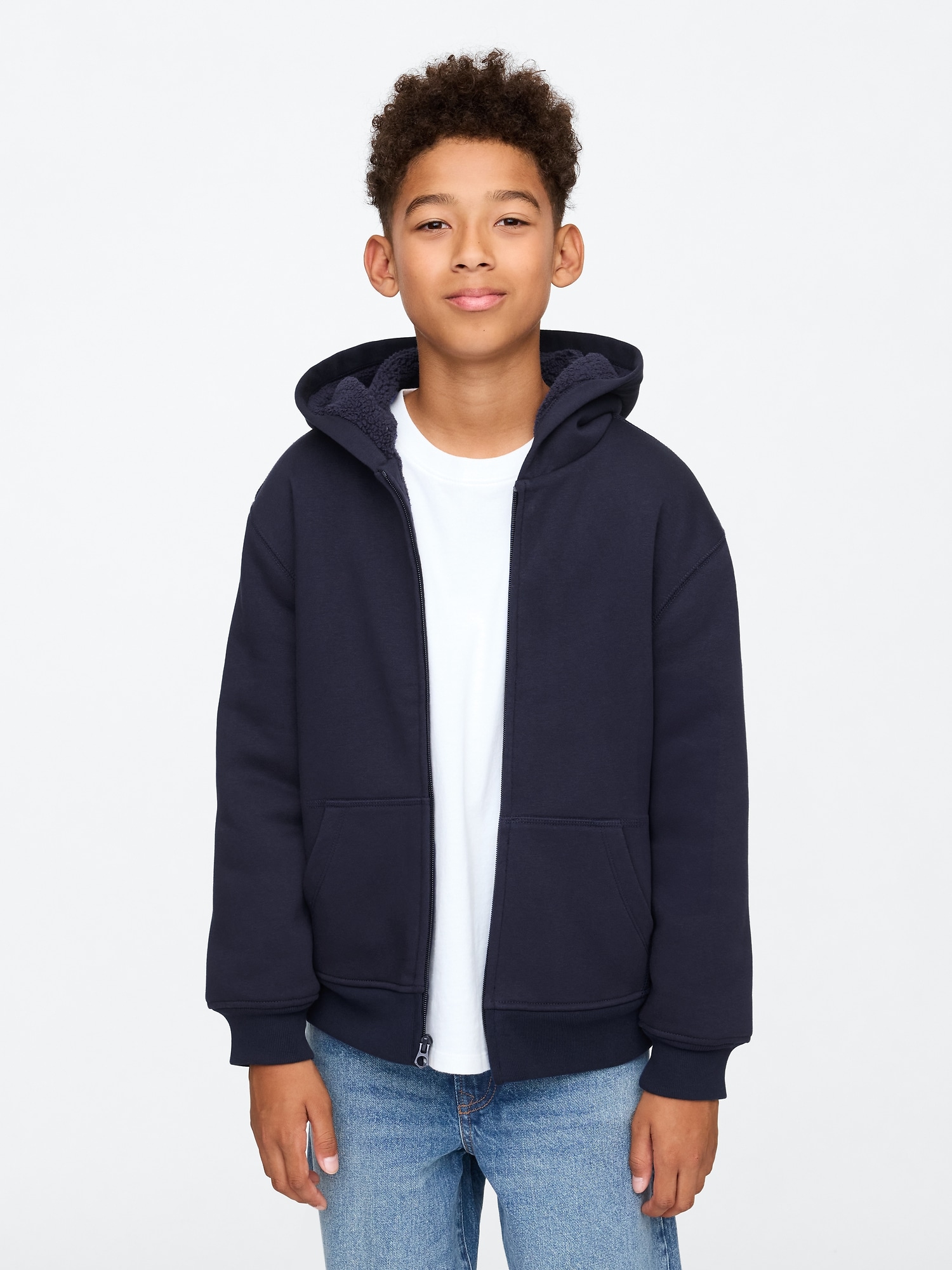 Kids VintageSoft Sherpa-Lined Zip Hoodie