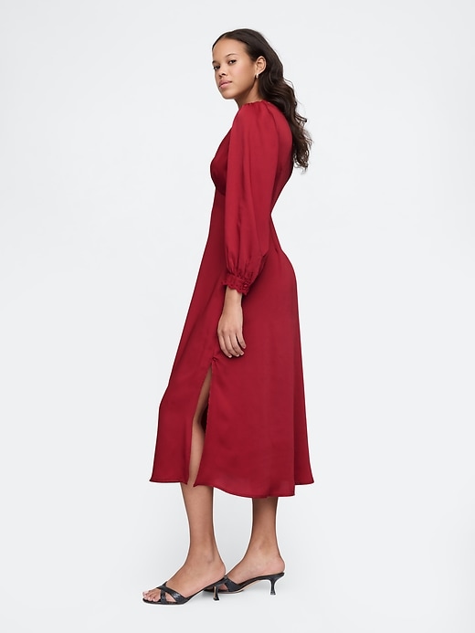 Image number 3 showing, Satin Empire Midi Dress