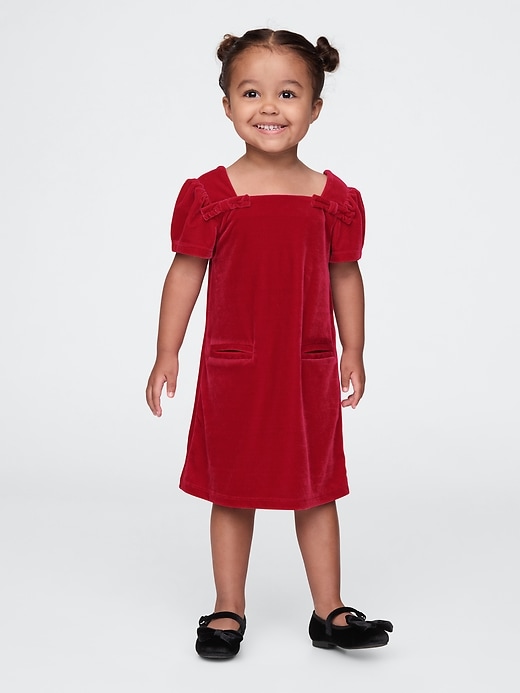 Image number 1 showing, babyGap Velour Bow Shift Dress