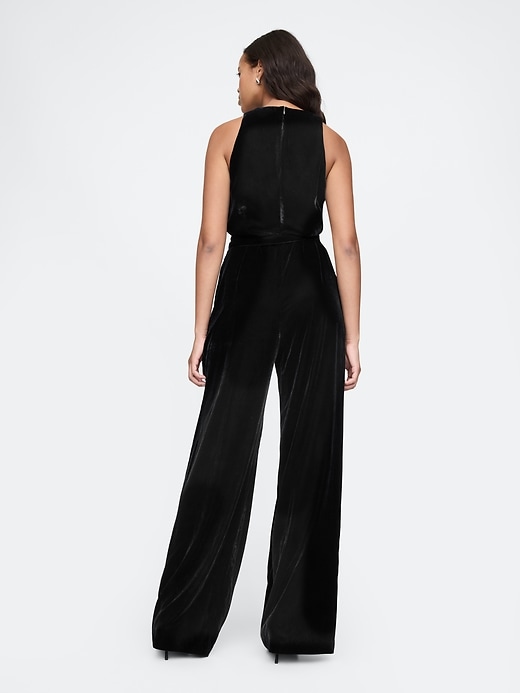 Image number 2 showing, Recycled Velvet V-Neck Jumpsuit