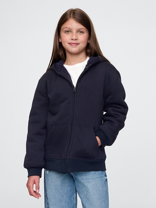 Image number 4 showing, Kids Vintage Soft Sherpa-Lined Zip Hoodie