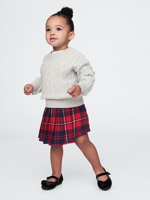 Image number 1 showing, Baby & Toddler Pleated Plaid Wrap Skort