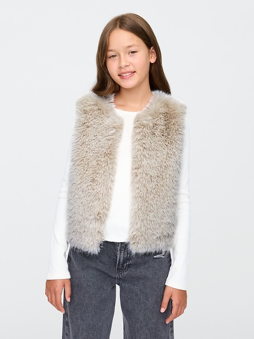 Image number 1 showing, Kids Recycled Faux Fur Vest