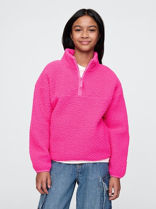 Image number 1 showing, Kids Sherpa Half-Zip Pullover