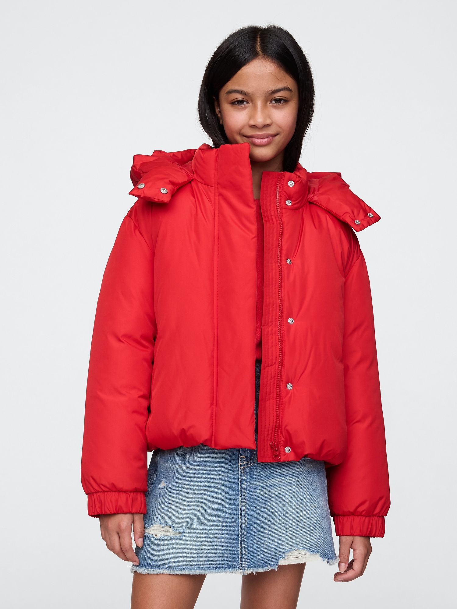 Kids red puffer coat best sale